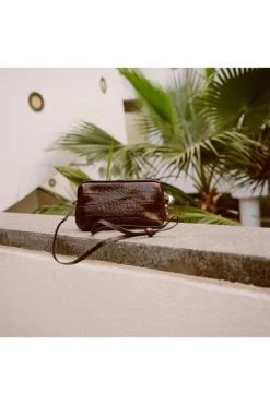 Balagan Schoudertassen Rofe M Bag Crocodile Pattern Brown